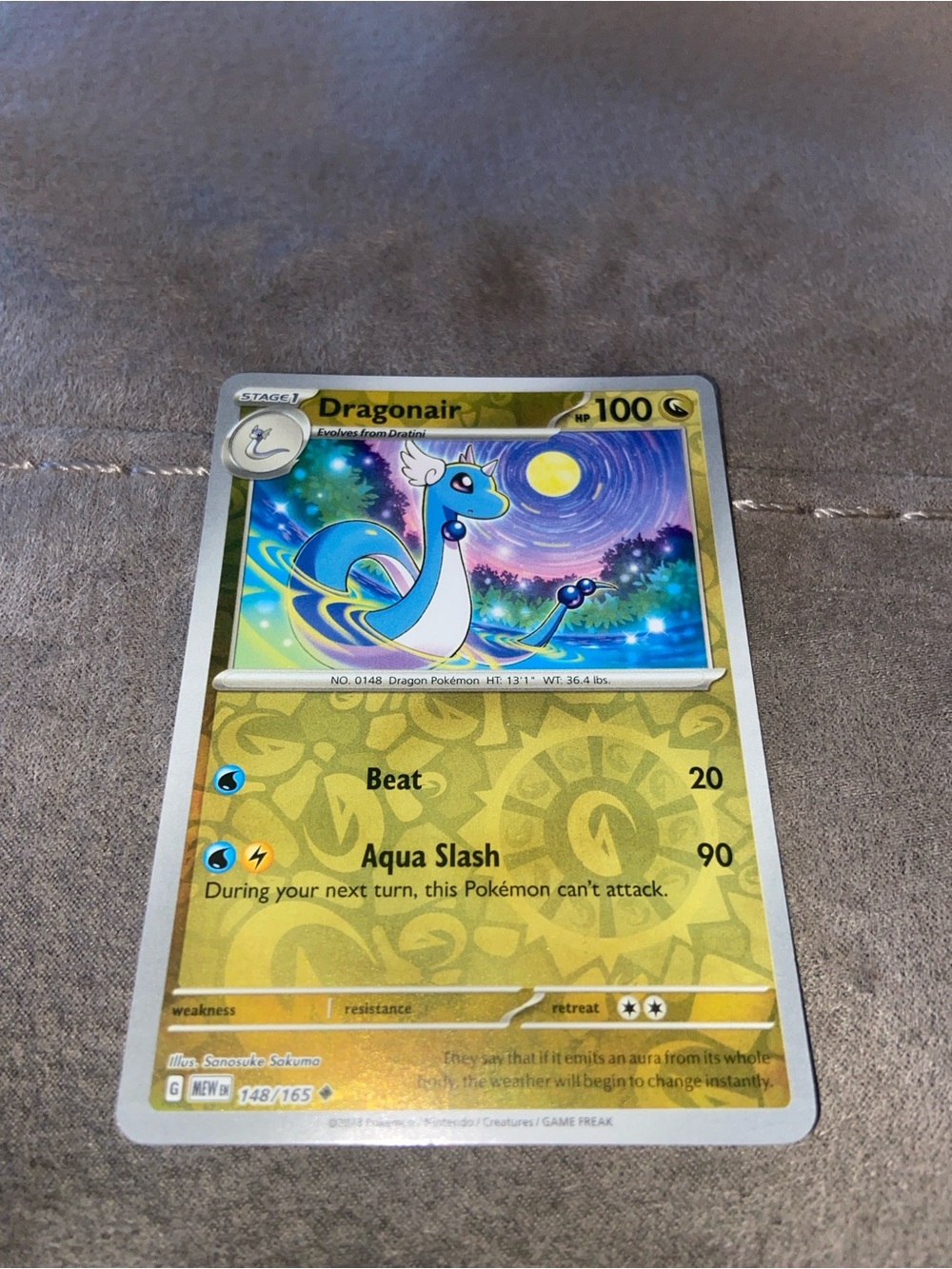 Dragonair (Card Number 148/165) Rev Holo: 151